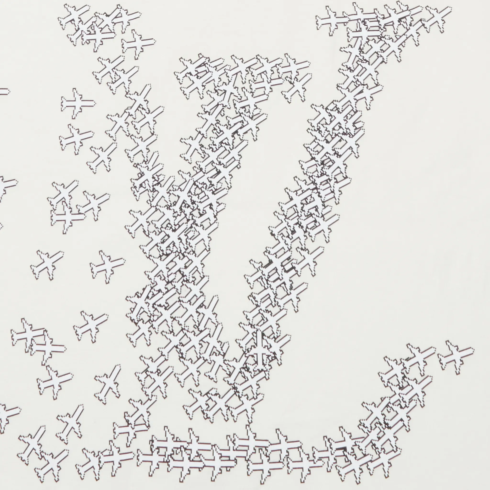 Detailed Back View of Preloved - Louis Vuitton 2054 Planes White T Shirt